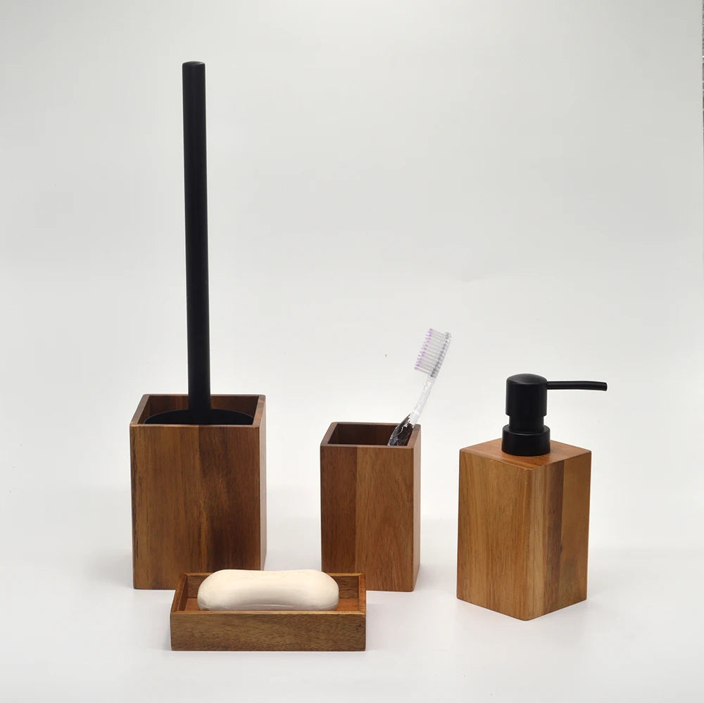 Acacia Wood Bathroom Accessories