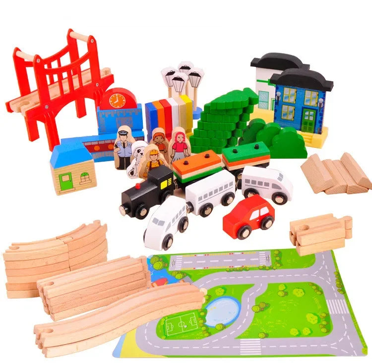 Wooden Rail Train Set