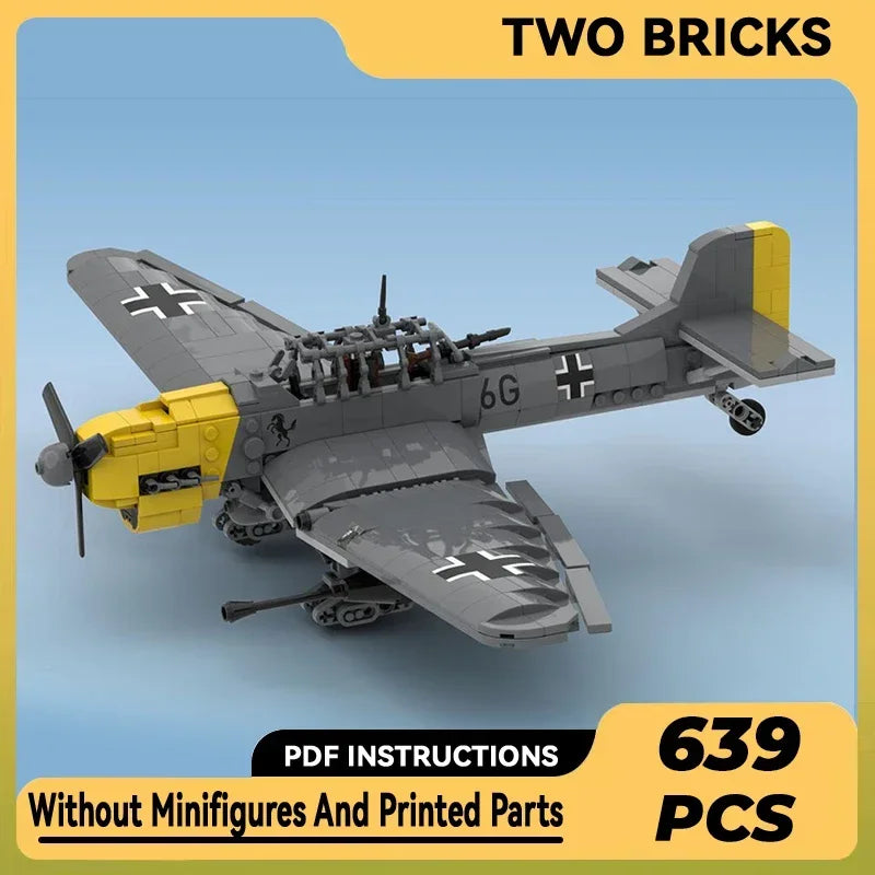 Building Bricks Military Model Ju 87 Stuka Fighter Jet