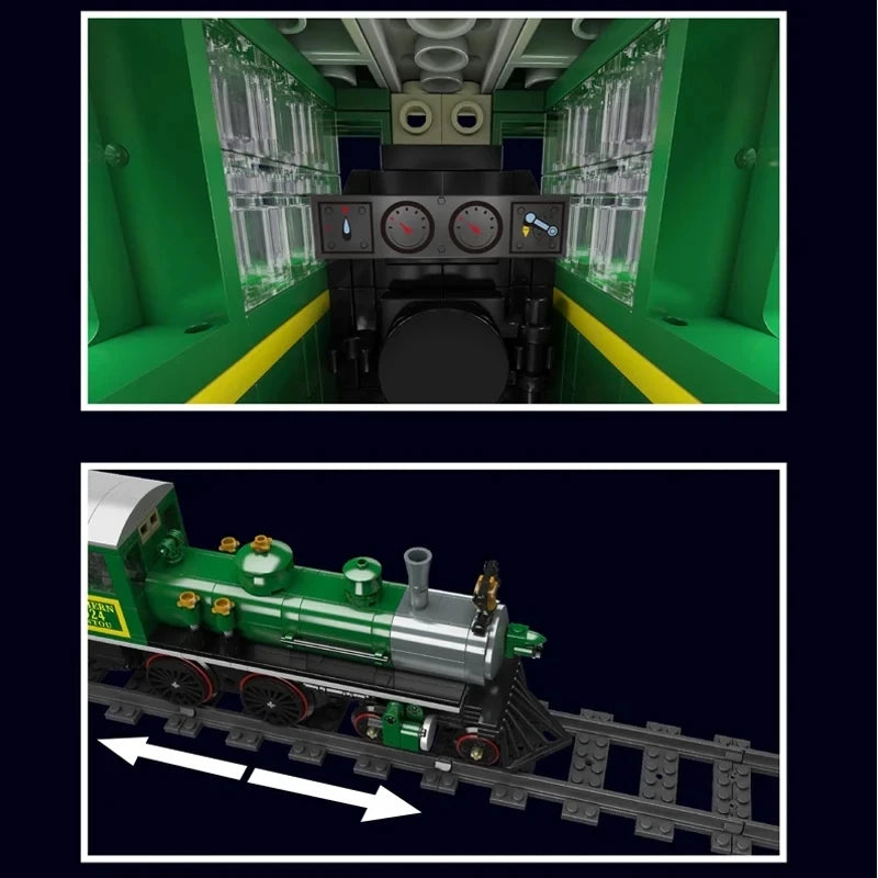 Building Blocks Remote Control Steam Locomotive with Train Tunnel