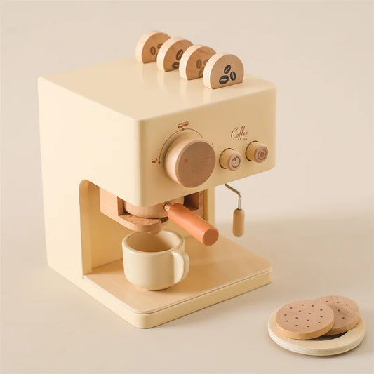 Wood Coffee Machine Set