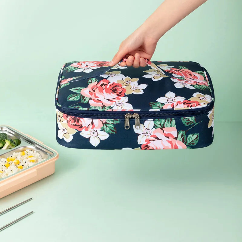 Large Floral Insulated Lunch Bag