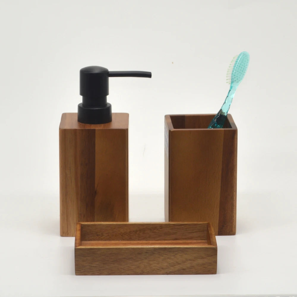 Acacia Wood Bathroom Accessories